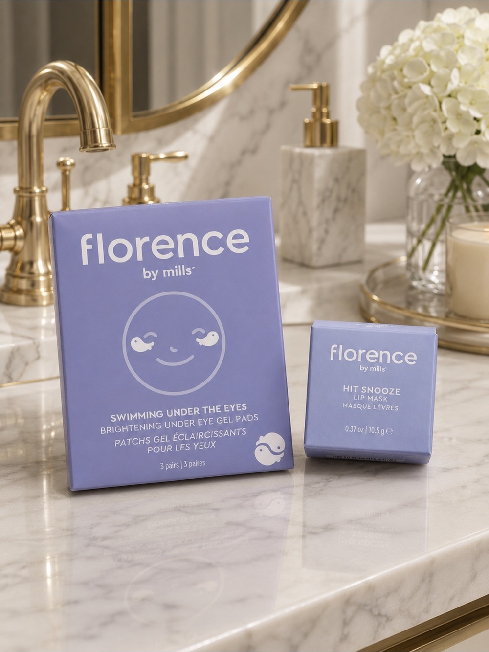 Florence by Mills Brightening Under-Eye Gel Pads & Lip Mask Bundle